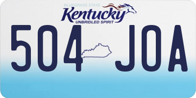 KY license plate 504JOA