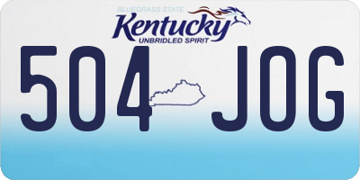 KY license plate 504JOG