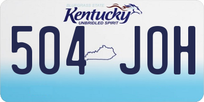 KY license plate 504JOH