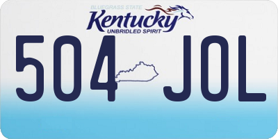 KY license plate 504JOL