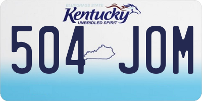 KY license plate 504JOM