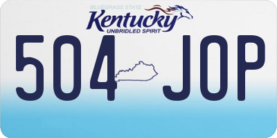 KY license plate 504JOP