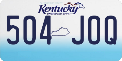 KY license plate 504JOQ