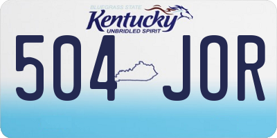 KY license plate 504JOR