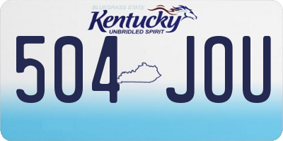 KY license plate 504JOU