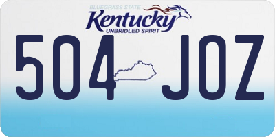 KY license plate 504JOZ
