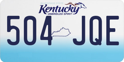 KY license plate 504JQE