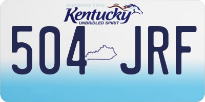 KY license plate 504JRF