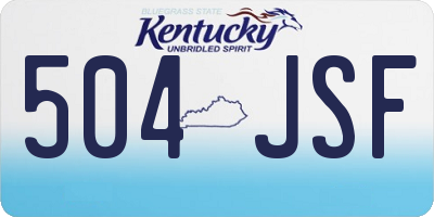 KY license plate 504JSF