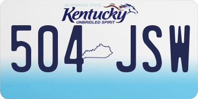 KY license plate 504JSW