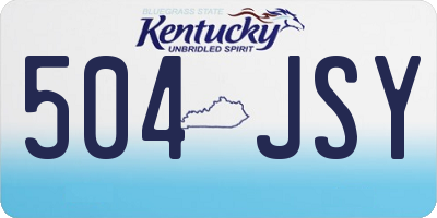 KY license plate 504JSY