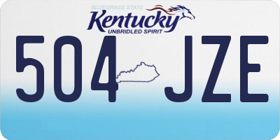 KY license plate 504JZE