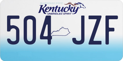 KY license plate 504JZF