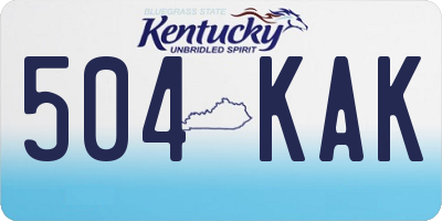 KY license plate 504KAK