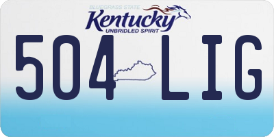 KY license plate 504LIG