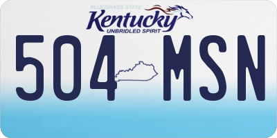 KY license plate 504MSN