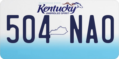 KY license plate 504NAO