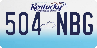 KY license plate 504NBG