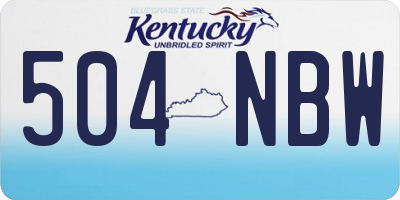 KY license plate 504NBW