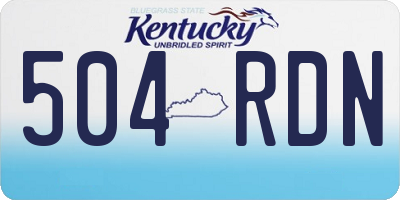 KY license plate 504RDN