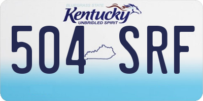 KY license plate 504SRF