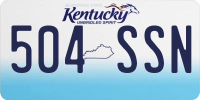 KY license plate 504SSN