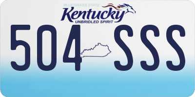 KY license plate 504SSS