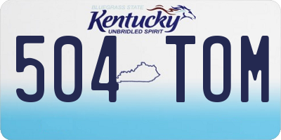 KY license plate 504TOM