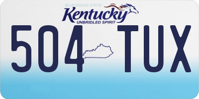 KY license plate 504TUX