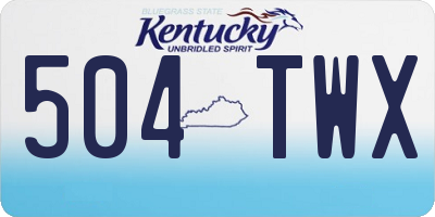 KY license plate 504TWX