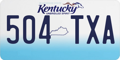 KY license plate 504TXA