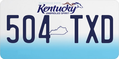 KY license plate 504TXD