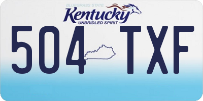 KY license plate 504TXF