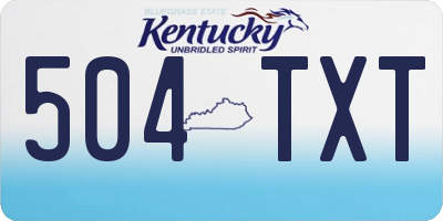 KY license plate 504TXT