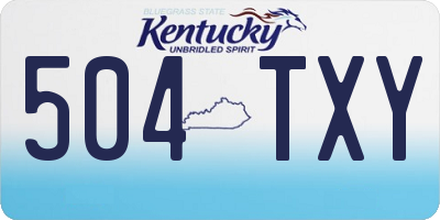 KY license plate 504TXY