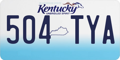 KY license plate 504TYA