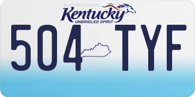 KY license plate 504TYF