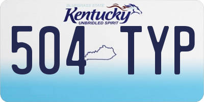 KY license plate 504TYP