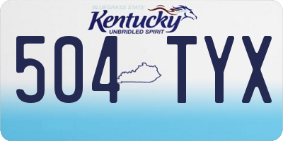 KY license plate 504TYX