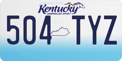 KY license plate 504TYZ