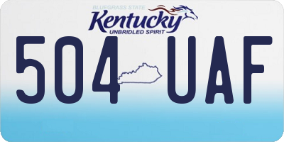 KY license plate 504UAF