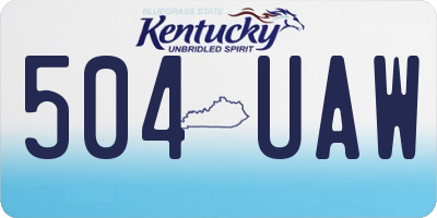 KY license plate 504UAW