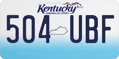 KY license plate 504UBF