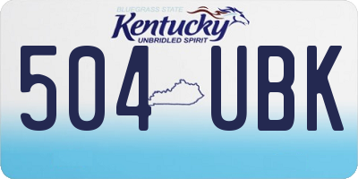 KY license plate 504UBK