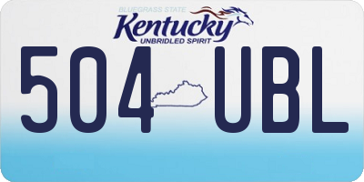 KY license plate 504UBL