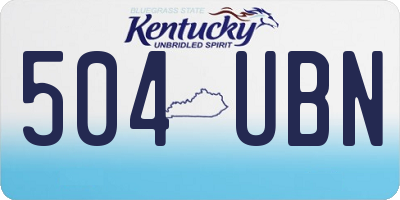 KY license plate 504UBN