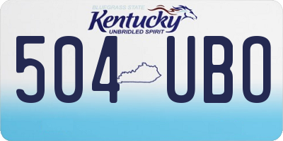 KY license plate 504UBO