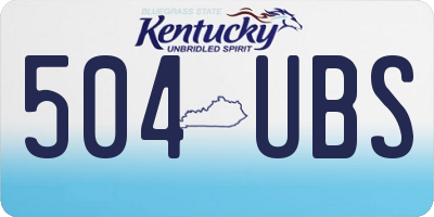 KY license plate 504UBS
