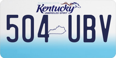 KY license plate 504UBV