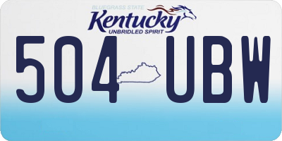 KY license plate 504UBW